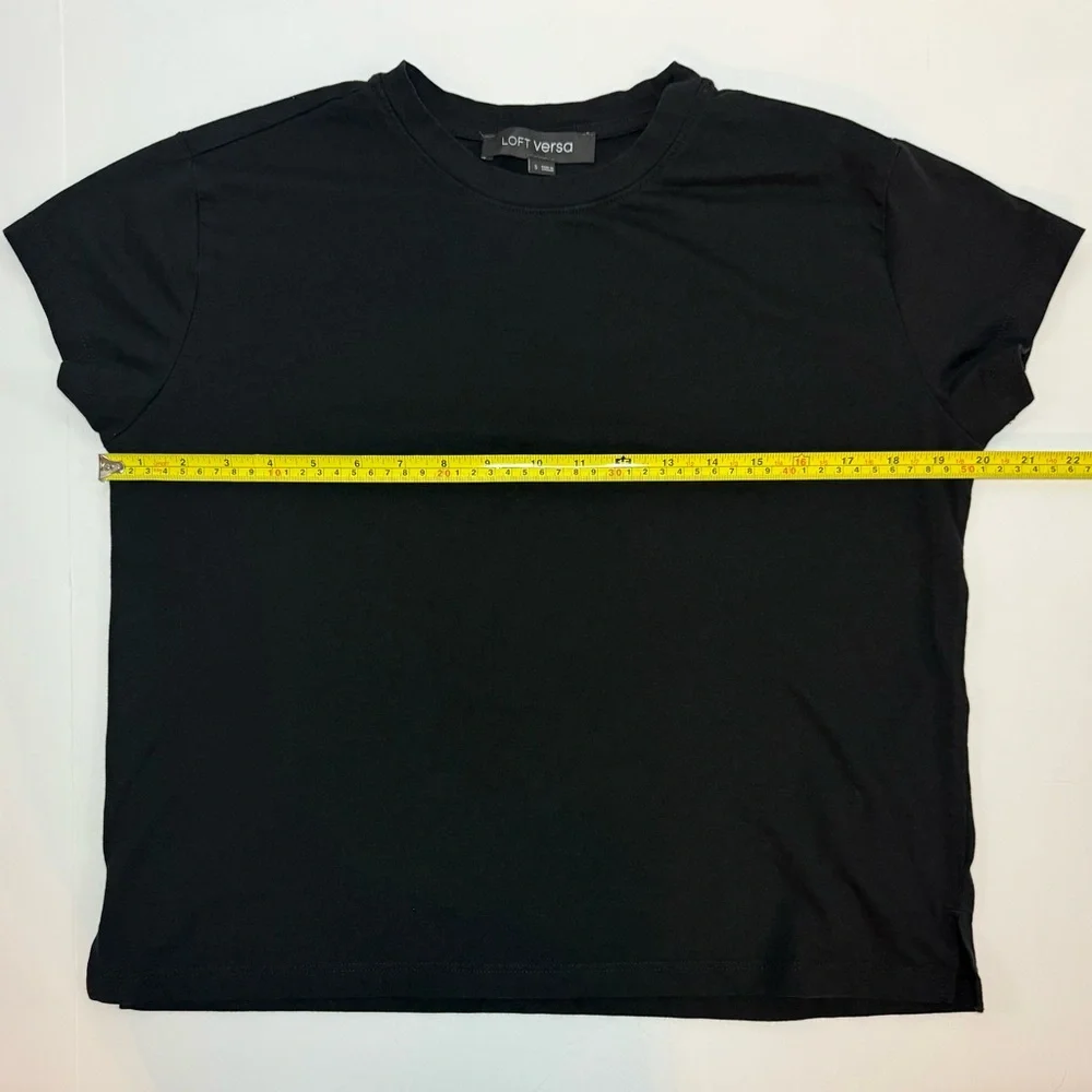 LOFT Versa Relaxed Tee Short Sleeves Black Size S - Picture 5 of 8